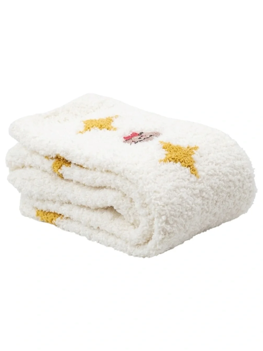 The Crème Shop x Pusheen Sole Soft! Infused Cozy Socks White w/ Yellow Star NWT